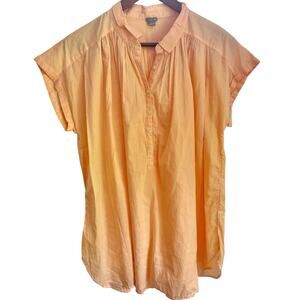 Aerie Peach Cottagecore Lagenlook Oversized Cotton Short Sleeve Shirt Medium